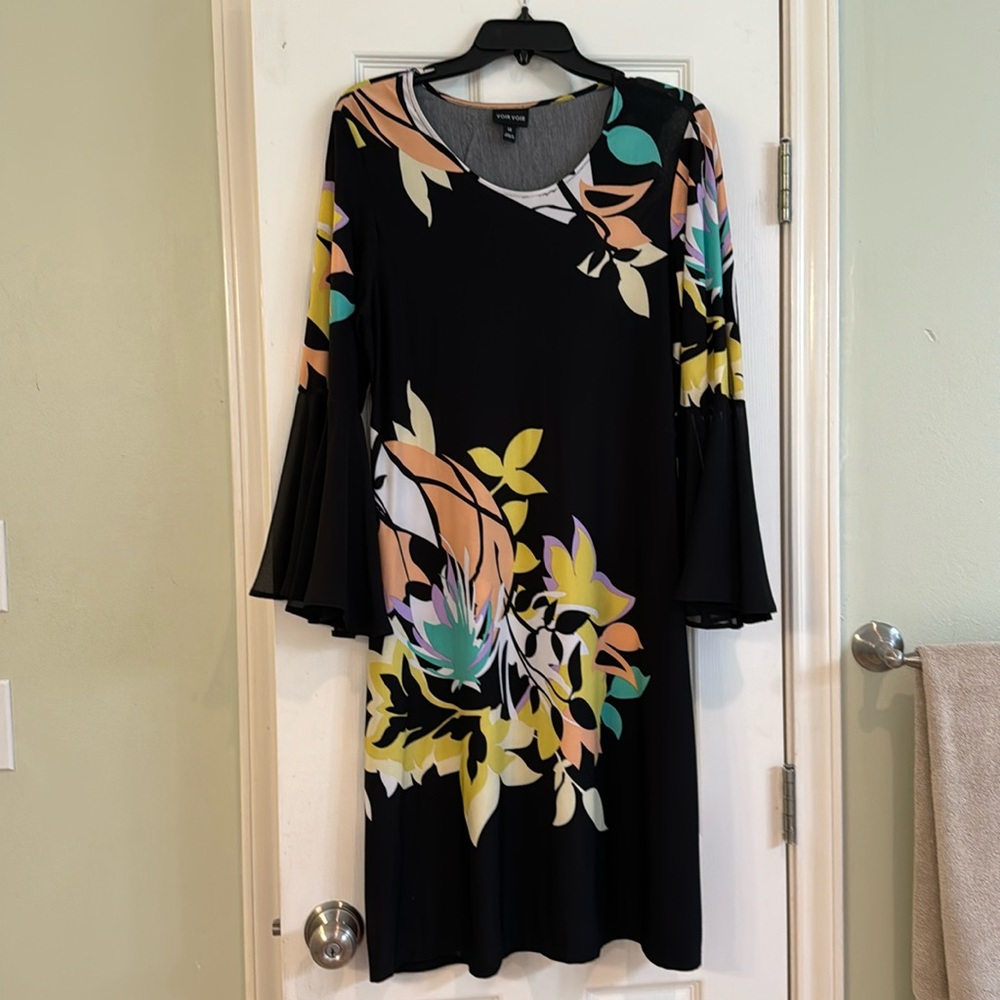 Voir Voir Funky retro style black dress Size 14